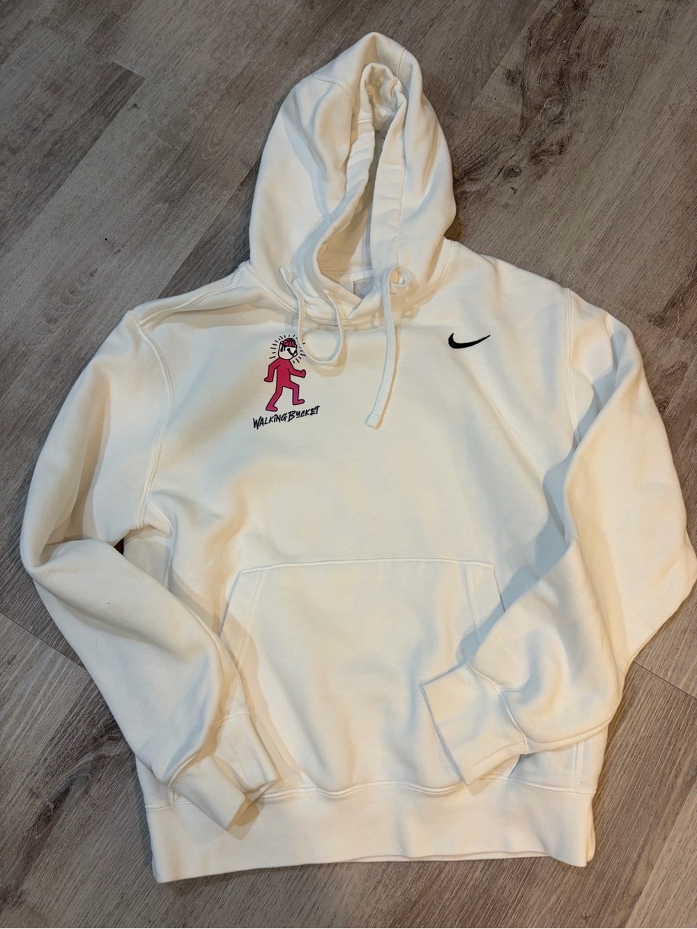 Nike White Get(Her) Bucket Pullover Hoodie - Walking Bucket Design